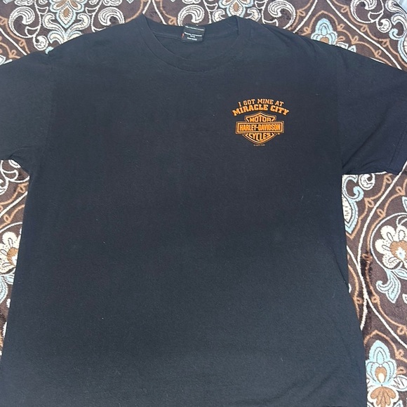 Harley-Davidson Black and Orange Short Sleeve Tee - Picture 1 of 5